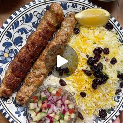 Minced Chicken Kebabs With Persian Saffron Cranberry Rice