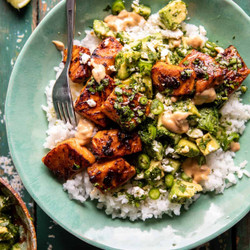 Spicy Chipotle Honey Salmon Bowls