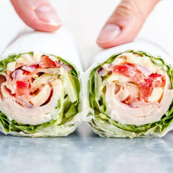 Lettuce Wrap Sandwich With Ham, Tomato And Mozzarella