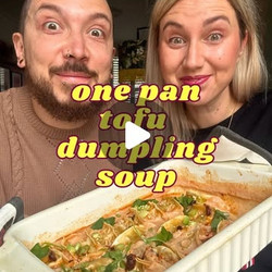One Pan Tofu Dumpling Soup