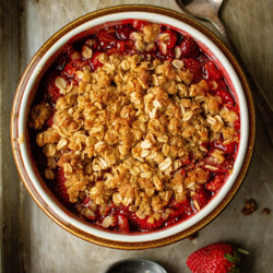 Small Batch Strawberry Crisp For Two