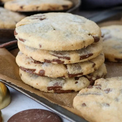 Chocolate Button Shortbread Cookies