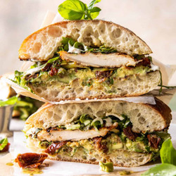 Honey Mustard Chicken Avocado Sandwich With Tahini Ranch