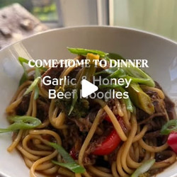 Sticky Honey Garlic Beef Noodles