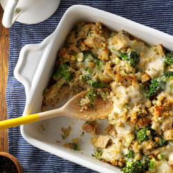 Chicken And Swiss Stuffing Bake