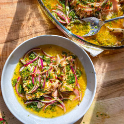 Slow Roasted Salmon With Citrus Salsa Verde
