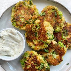 Cheesy Broccoli &amp; Chickpea Fritters