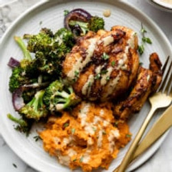 Sheet Pan Chicken Thighs With Broccoli