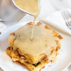 Leftover Mashed Potato Waffles And Gravy