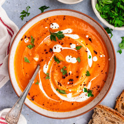 Roasted Sweet Potato And Red Pepper Soup
