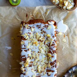 Kiwi Bread With Lime Glaze And Almonds