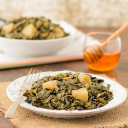 Braised Fall Greens With Apples