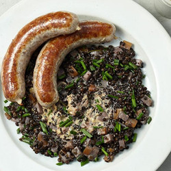 Bratwurst Mit Senflinsen  Rezept