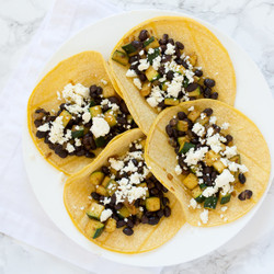 Zucchini &amp; Black Bean Tacos With Feta