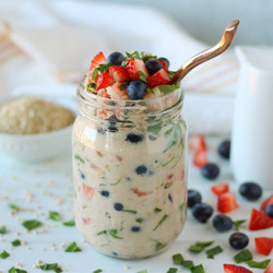 Strawberry Blueberry Hazelnut Overnight Oats