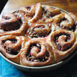 Winter Berries-orange And Cranberry Cinnamon Rolls With Rose Hip Frosting