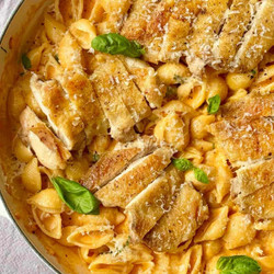 Chicken Parmesan Garlic Pasta