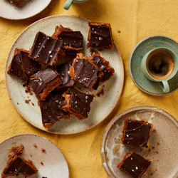 Chocolate, Tahini, Date And Pretzel Slice