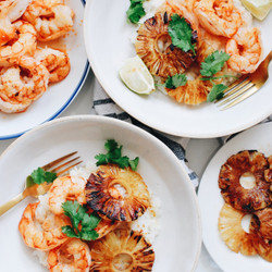 Seared Shrimp And Pineapple With Sticky Coconut Rice