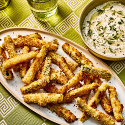 Baked Zucchini Fries With Herby Feta Dip