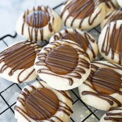 Twix Thumbprint Cookies