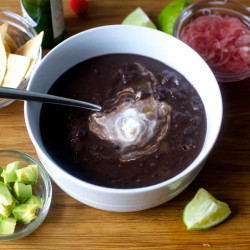 Black Bean Soup + Toasted Cumin Seed Crema