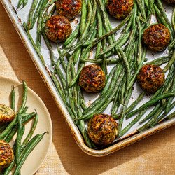 Herby Sheet-pan Meatballs With Green Beans