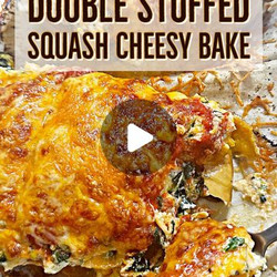 Double Stuffed Butternut Squash Cheesy Bake