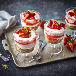 Quick Strawberry Cheesecake Pots