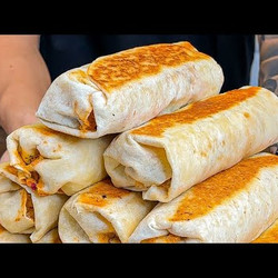 High Protein Creamy Chicken Fajita Burritos