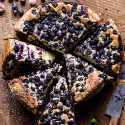Simple Blueberry Basque Cheesecake