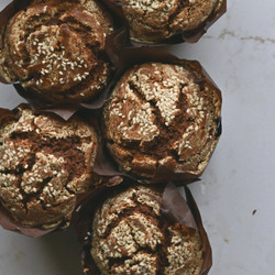 Tahini Date Molasses Sweet Potato Muffins