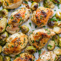 Garlic Dijon Chicken And Brussels Sprouts Recipe