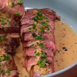 Venison Steak Au Poivre