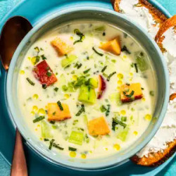 Chilled Peach And Cucumber Soup