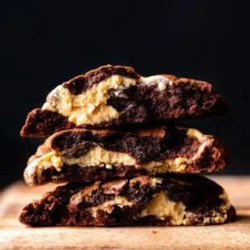 Peanut Butter Filled Brownie Cookies