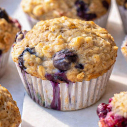 Healthy Blueberry Muffins With Greek Yogurt And Oats