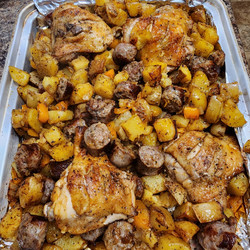 Chicken, Sausage, Peppers, And Potatoes