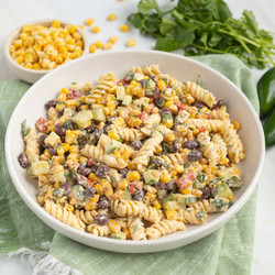 Spicy Mexican-style Pasta Salad With Black Beans, Corn &amp; Bell Pepper