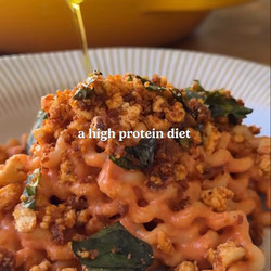 High Protein Pasta with Tofu Crumb