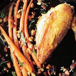 Pan-roasted Chicken With Carrots And Almonds