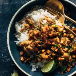 Ginger Peanut Chicken With Coconut Rice