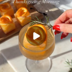 Orange Rose Ice Cubes For Thanksgiving Mimosa