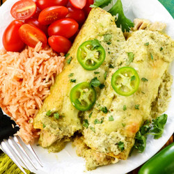 Creamy Jalapeño Chicken Enchiladas