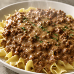 Classic Cafeteria Hamburger Gravy