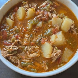 Green Chile Stew With Shredded Pork And Potatoes