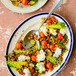 A Salad Of Crisp Chickpeas, Courgettes And Tomatoes