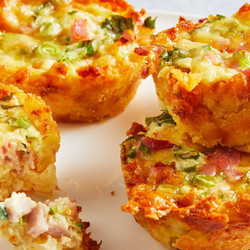 Cheesy Potato Crust Quiche Nests Recipe