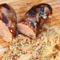 Grilled Bratwurst With Beer, Mustard, And Sauerkraut Recipe