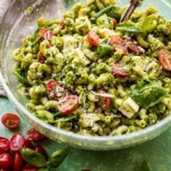 Kale Pesto Mozzarella Pasta Salad